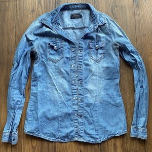 Light denim button up